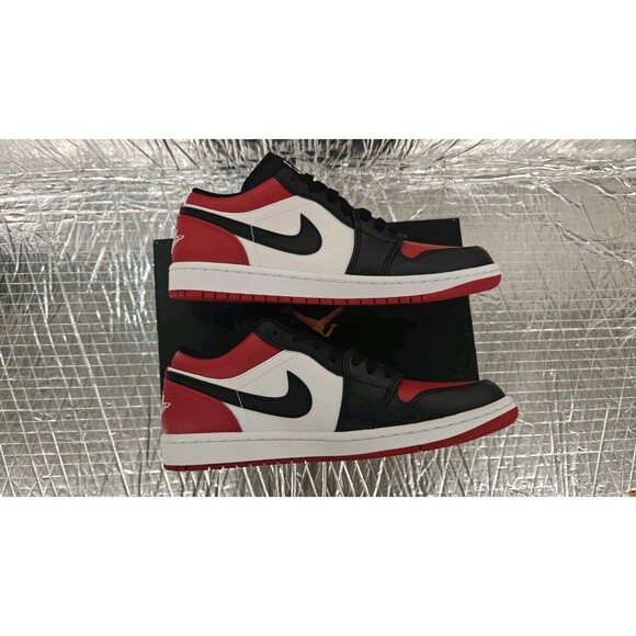 Jordan 1 Low, White/Black-Varsity Red-White, 553558-612, Size - 8.5